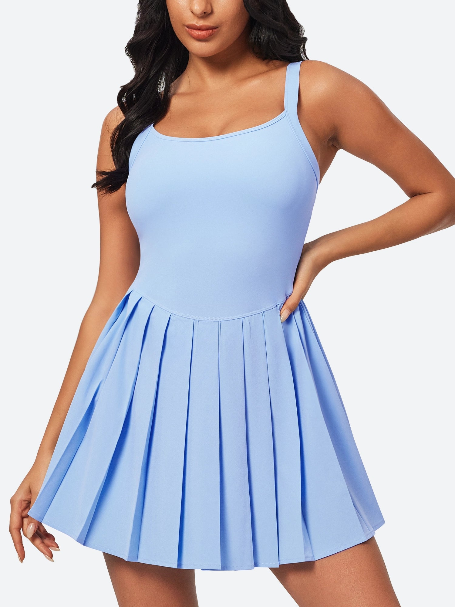 IUGA Easy Peezy Pleated Athletic Dress With Built-in Shorts - IUGA