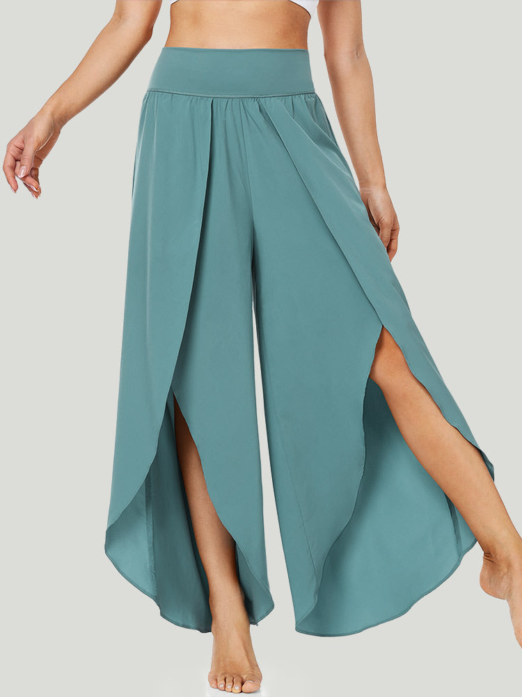 IUGA High Split Quick Dry Flowy Pants for Women - Green / M