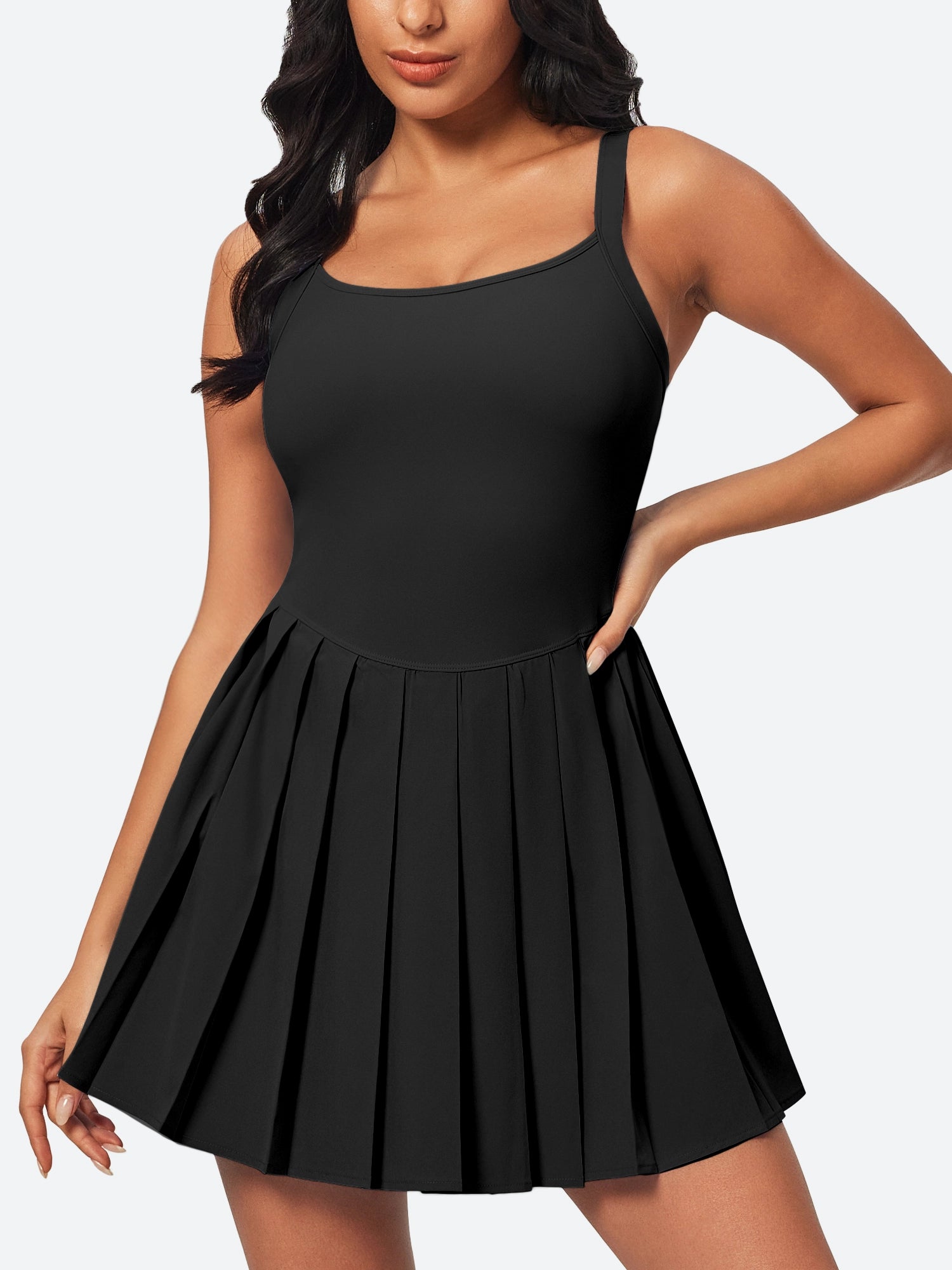 IUGA Easy Peezy Pleated Athletic Dress With Built-in Shorts - IUGA