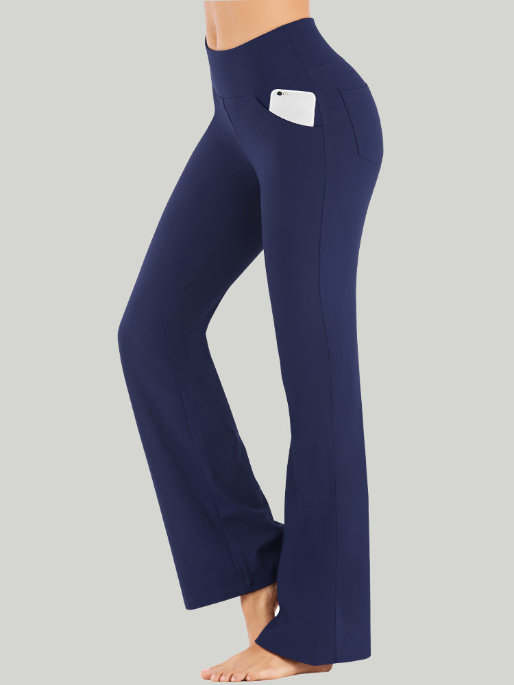 IUGA High Waisted Bootcut Yoga Pants With 4 Pockets - Dark Blue / XS