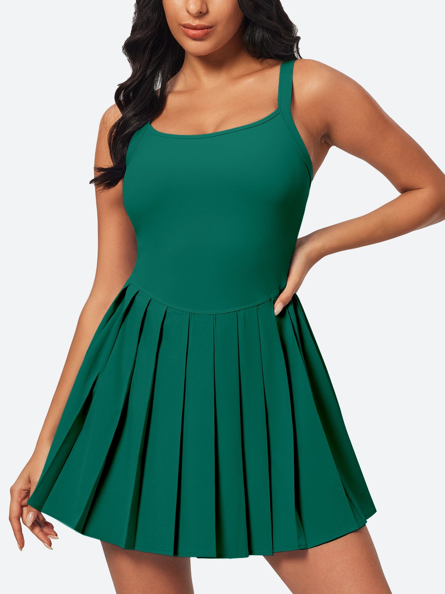 IUGA Easy Peezy Pleated Athletic Dress With Built-in Shorts - IUGA