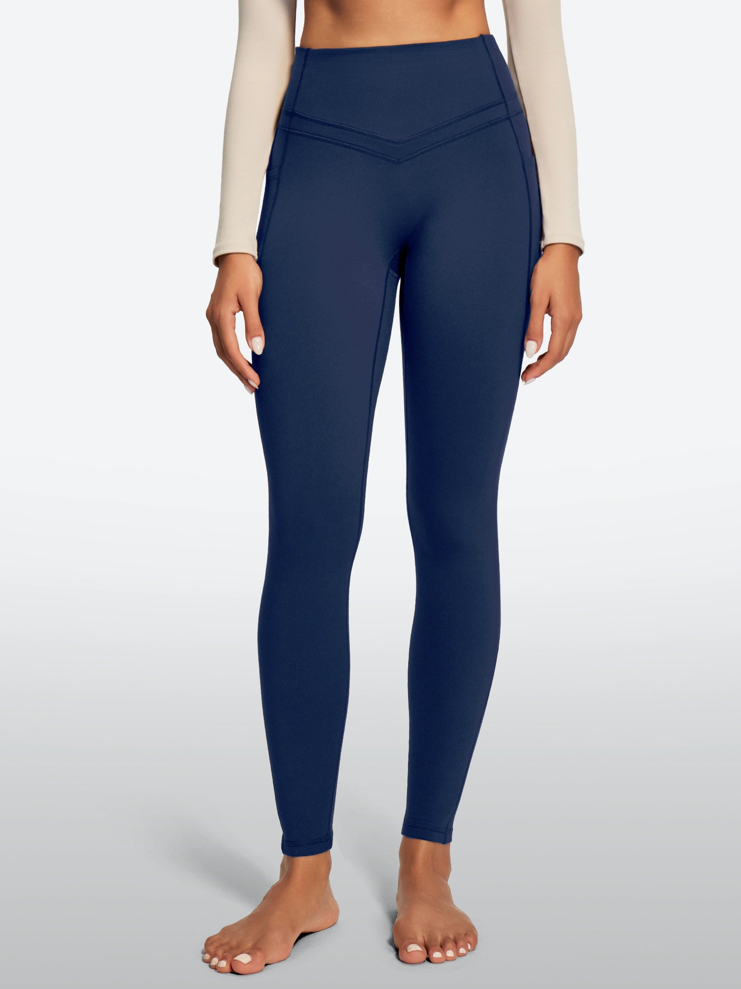 IUGA Heatlab® Sandwich Waistband Fleece Lined No Front Seam Leggings | Affordable Yoga Leggings & Activewear by IUGA