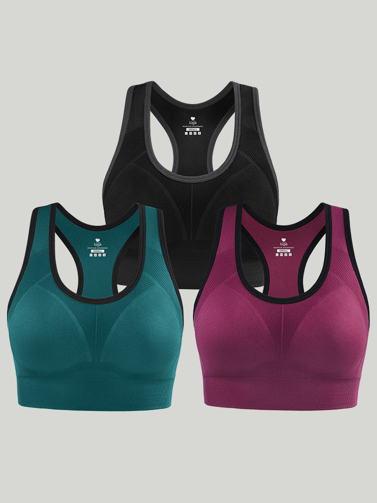 Padded 2-Pack High Impact Seamless Sports Bra Active Wear-Work Out-gym &  yoga