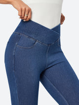 IUGA FlexDenim™ Stretchy Pull On Capri Jeans With Pockets - IUGA