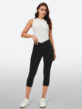 IUGA FlexDenim™ Stretchy Pull On Capri Jeans With Pockets - IUGA