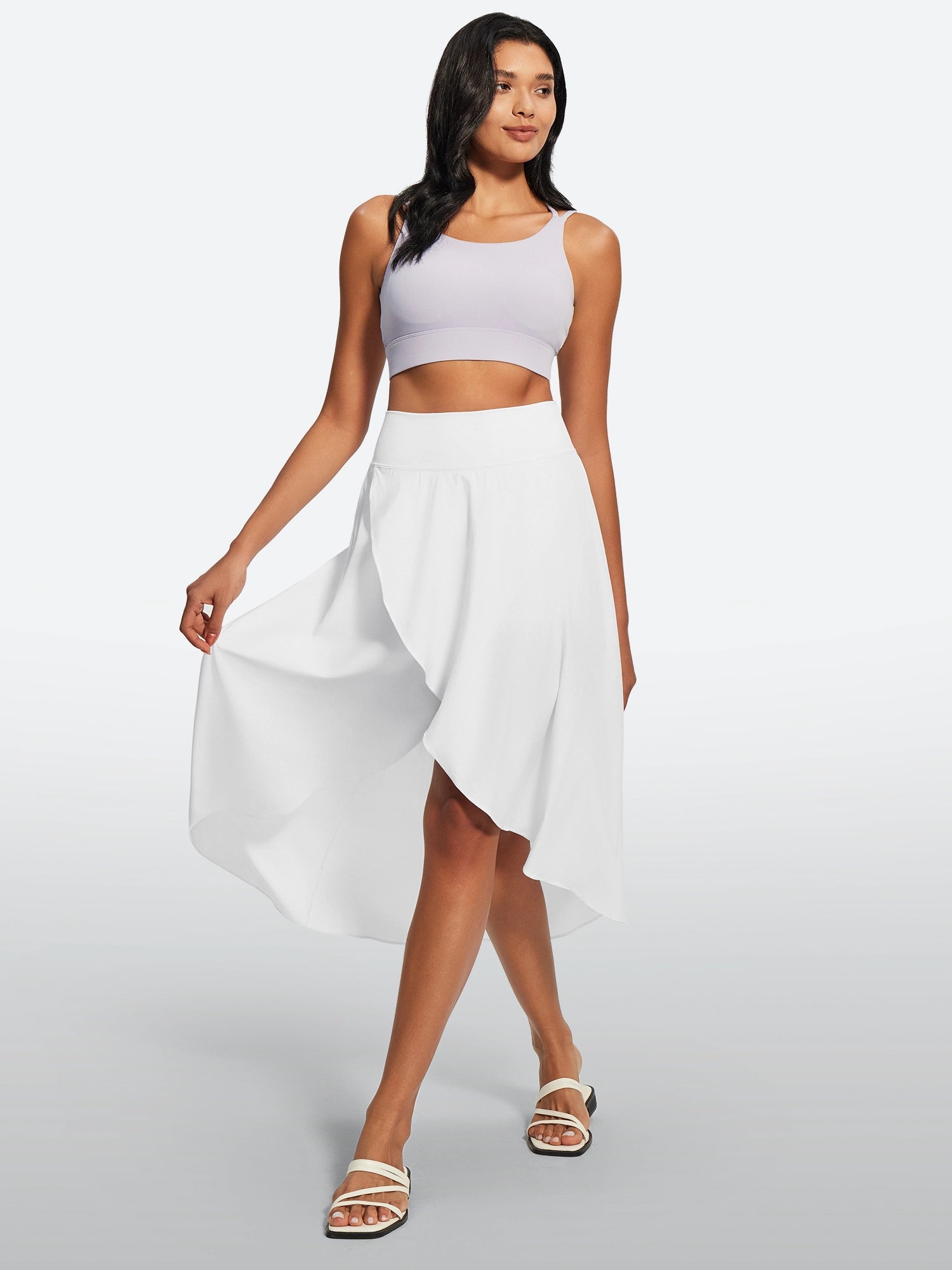 IUGA High Waist Flowy Skirts With Shorts - IUGA