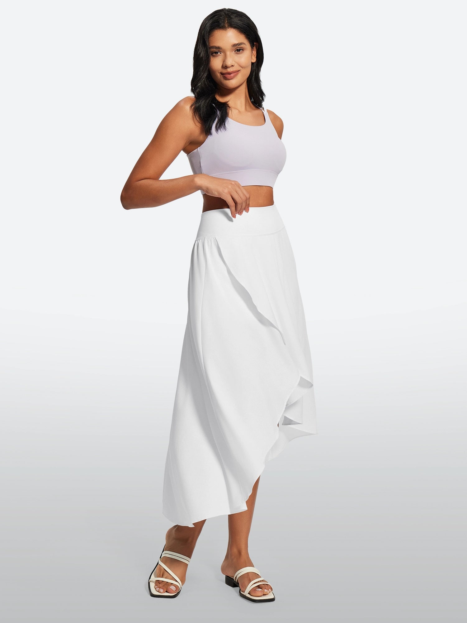 IUGA High Waist Flowy Skirts With Shorts - IUGA