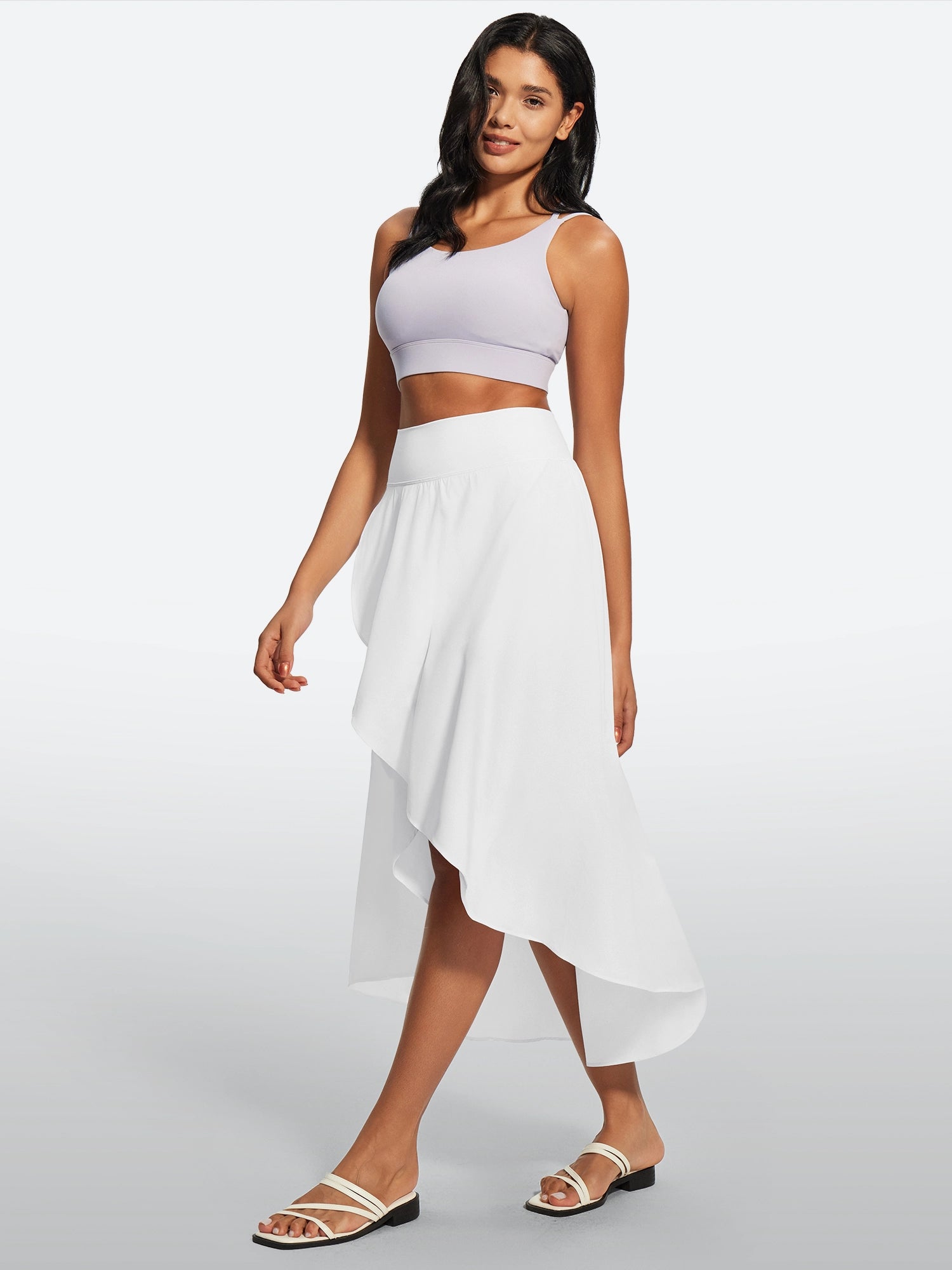 IUGA High Waist Flowy Skirts With Shorts - IUGA