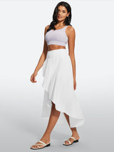 IUGA High Waist Flowy Skirts With Shorts - IUGA
