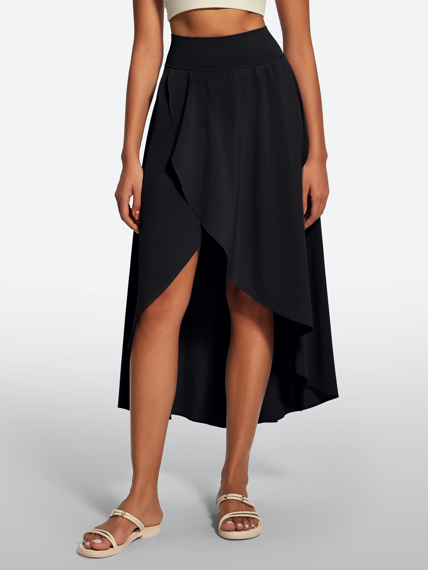 IUGA High Waist Flowy Skirts With Shorts - IUGA