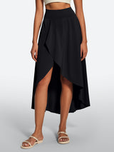 IUGA High Waist Flowy Skirts With Shorts - IUGA