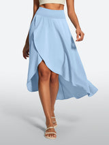 IUGA High Waist Flowy Skirts With Shorts - IUGA