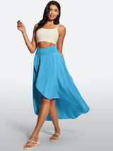 IUGA High Waist Flowy Skirts With Shorts - IUGA