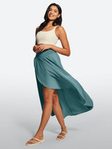IUGA High Waist Flowy Skirts With Shorts - IUGA