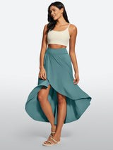 IUGA High Waist Flowy Skirts With Shorts - IUGA