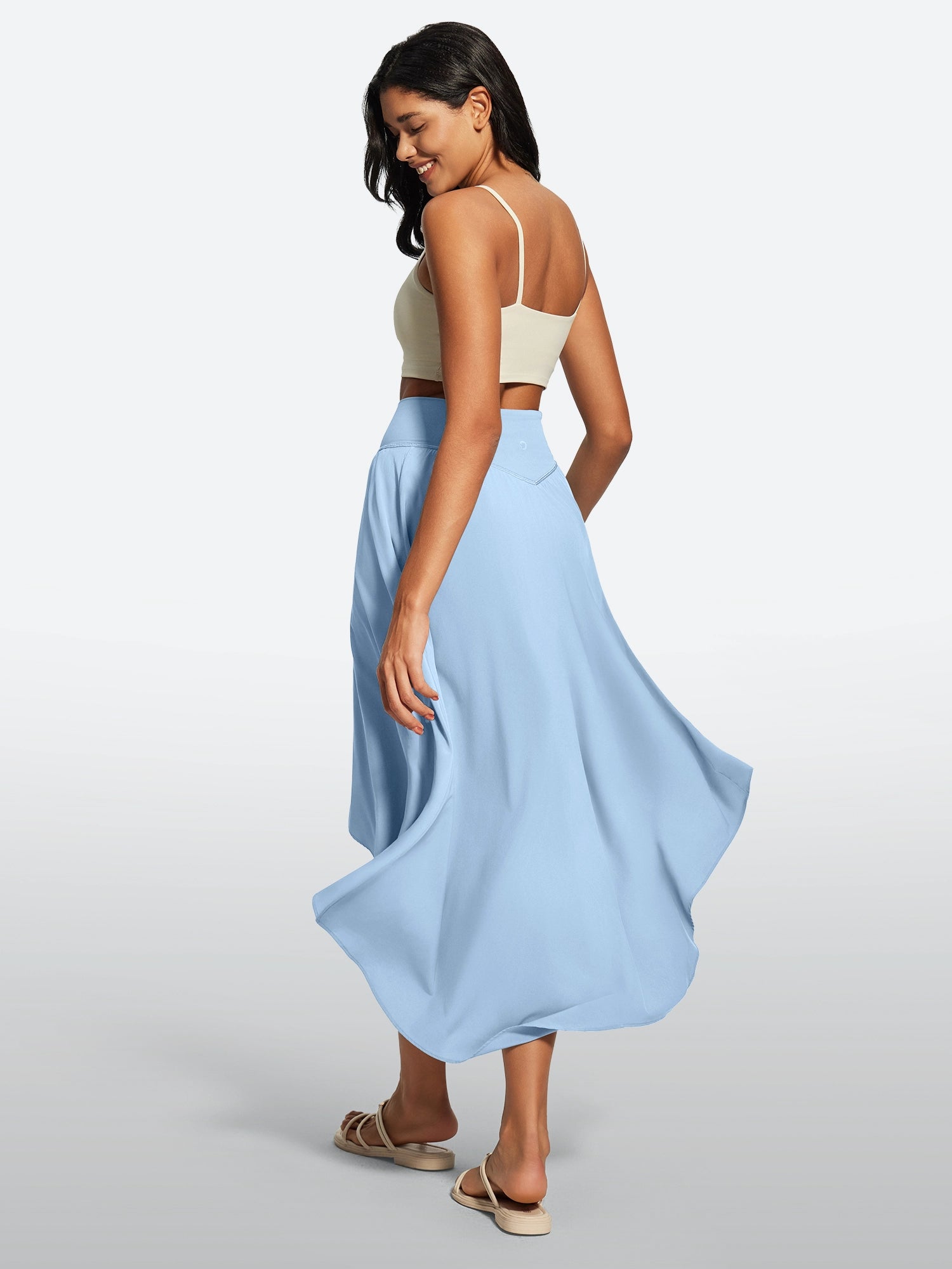 IUGA High Waist Flowy Skirts With Shorts - IUGA