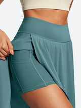 IUGA High Waist Flowy Skirts With Shorts - IUGA