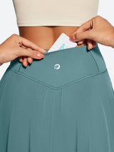 IUGA High Waist Flowy Skirts With Shorts - IUGA