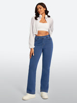 IUGA FlexDenim® High Waisted  Bootcut  Straight Leg Jeans | Affordable Yoga Leggings & Activewear by IUGA