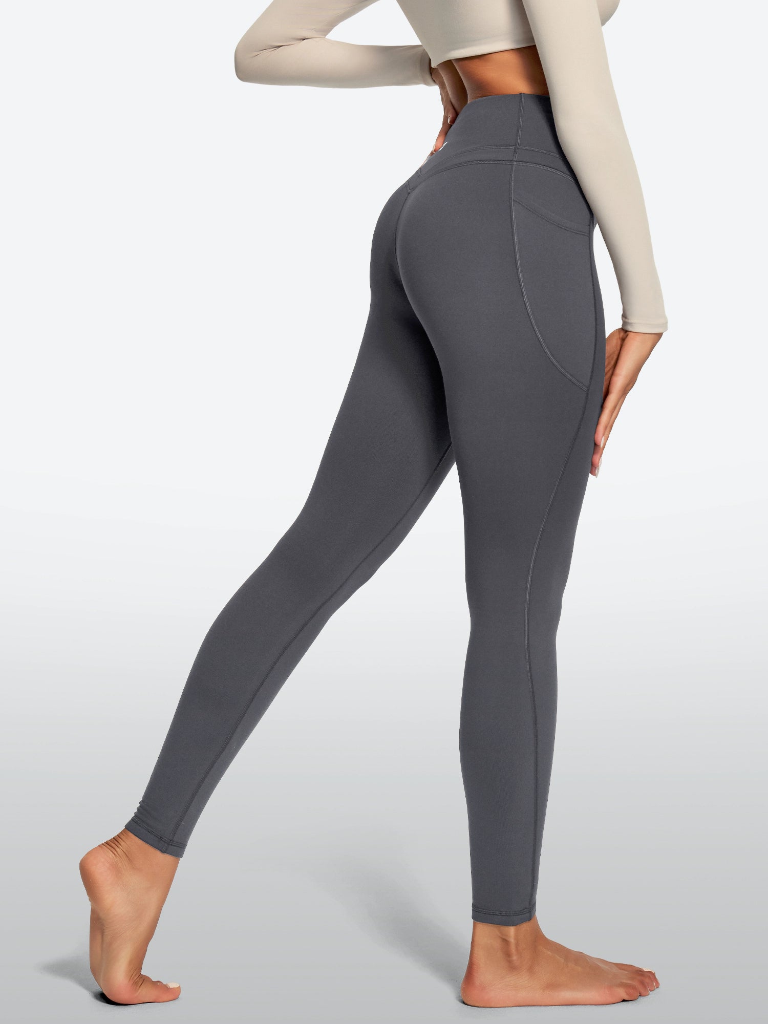 IUGA Heatlab® Sandwich Waistband Fleece Lined No Front Seam Leggings | Affordable Yoga Leggings & Activewear by IUGA