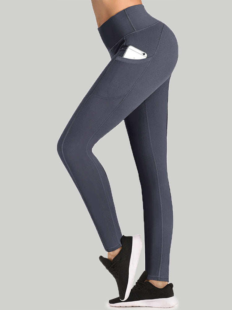 IUGA HeatLAB™ Fleece Lined Leggings With Pockets - Grey / XS