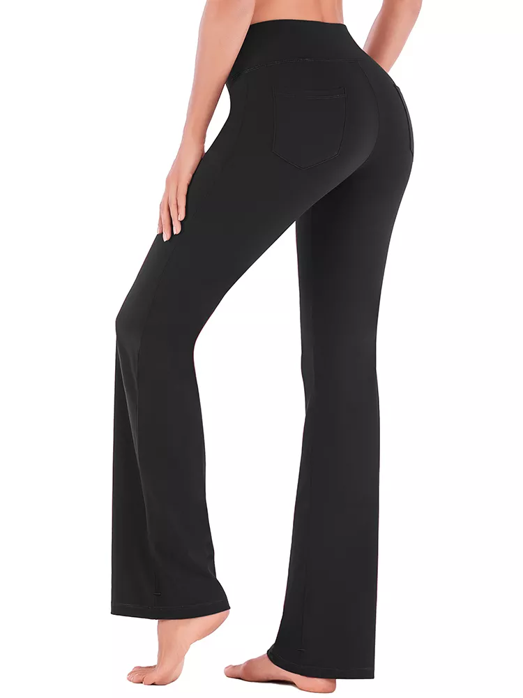 NOTHING BUT COMFORT 4 POCKETS BOOTCUT YOGA PANTS FLARE LEGGINGS - IUGA