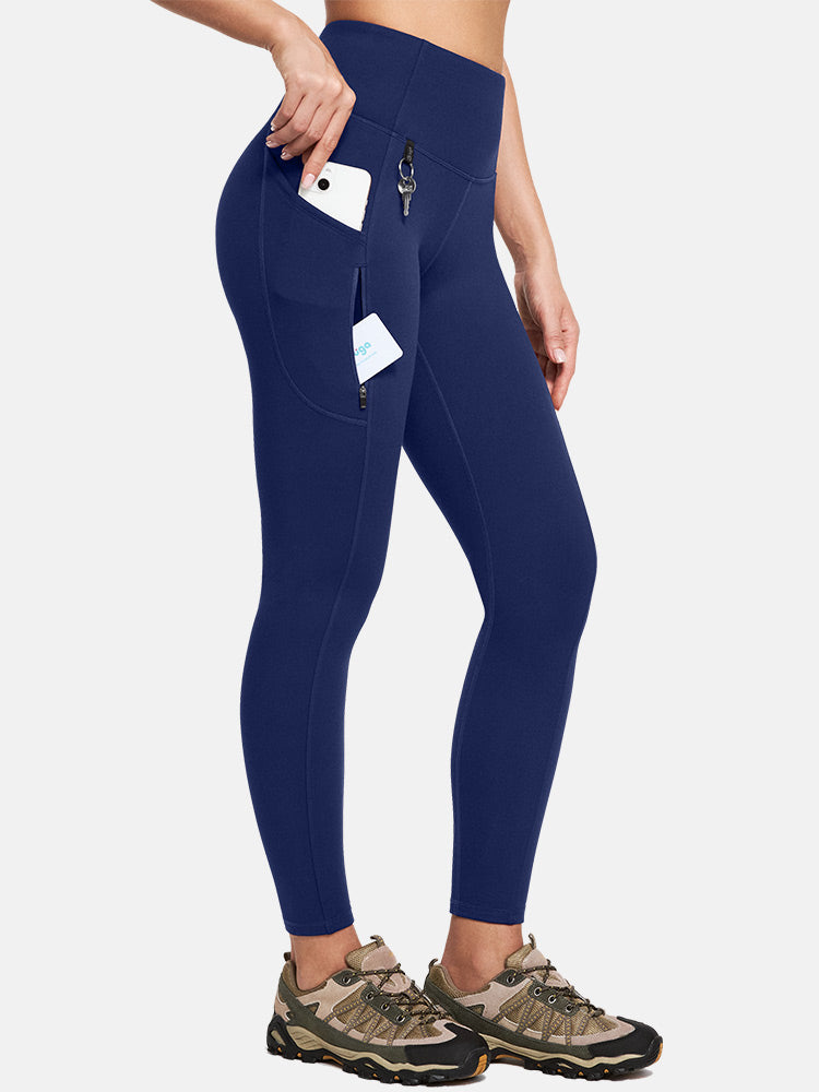 IUGA Fleece Lined Water Resistant Leggings with Pockets - Navy Blue / S