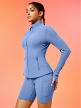 IUGA FlexTight Full Zip Lightweight Running Track Jacket With Thumbholes
