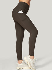 IUGA High Waist Tummy Control Leggings With Pockets coffee