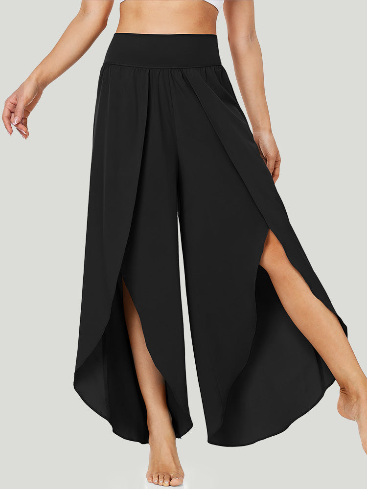 IUGA High Split Quick Dry Flowy Pants for Women - Black / S