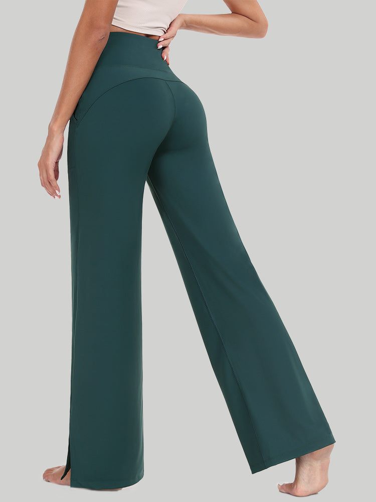 Yoga Pants with Pockets for Women High Waisted Wide Leg Long