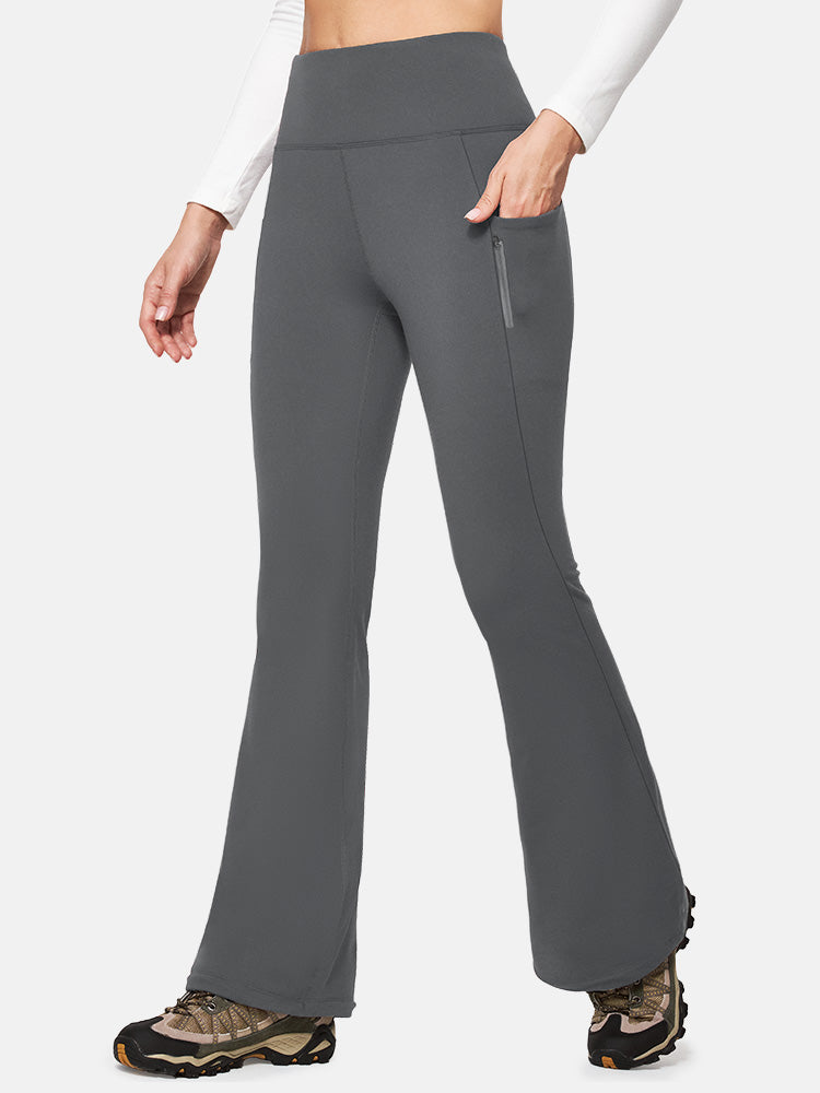 IUGA HeatLAB™ Water Resistant Fleece Lined Flare Pants With Pockets - Dark  Grey / XS