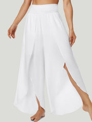 IUGA High Split Quick Dry Flowy Pants for Women white