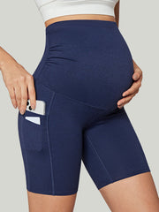 IUGA Maternity Shorts Over The Belly With Pockets-Navy