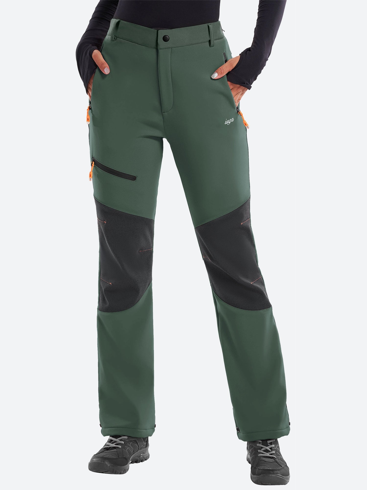 IUGA Waterproof Insulated Softshell Winter Fleece Lined Snow Pants - IUGA