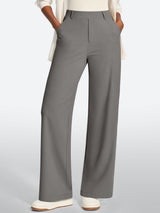 IUGA High Waisted Stretchy Wide Leg Pull On Work Pants With Pockets