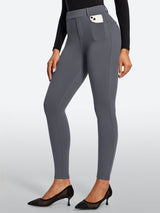 IUGA HeatLab® Fleece Lined Pull On High Waisted Dress Pants With Pockets