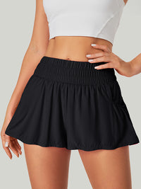 High Waist Flowy Shorts Black