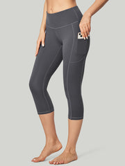 IUGA Women's High Waisted Yoga Capris With Pockets gray