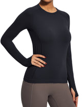 IUGA Long Sleeve Active Top Seamless Stretch Workout Shirt With Thumbholes | Affordable Yoga Leggings & Activewear by IUGA