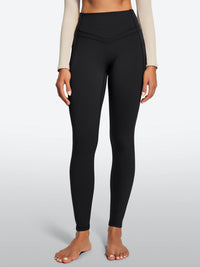 IUGA Heatlab® Sandwich Waistband Fleece Lined No Front Seam Leggings | Affordable Yoga Leggings & Activewear by IUGA