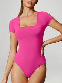 IUGA Short Sleeve Square Neck Bodysuit - IUGA