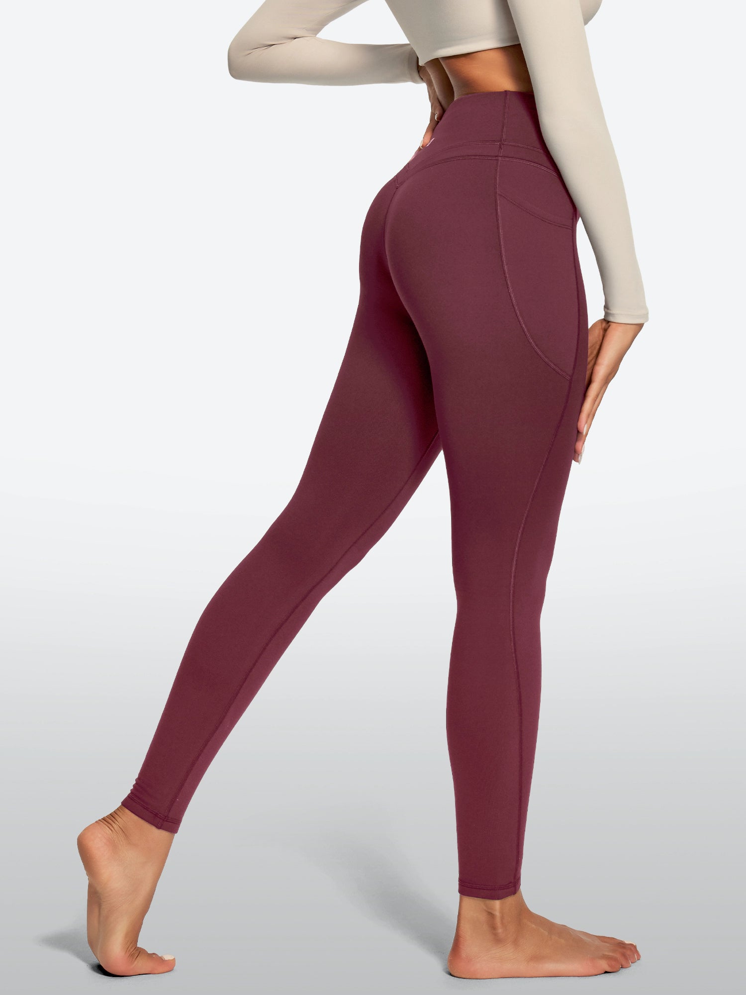 IUGA Heatlab® Sandwich Waistband Fleece Lined No Front Seam Leggings