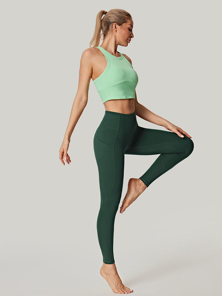 Butt Lifting Leggings with Flap Pockets Workout Cargo Leggings for