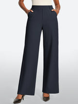 IUGA High Waisted Stretchy Wide Leg Pull On Work Pants With Pockets