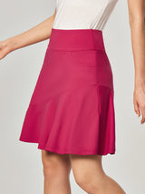 IUGA 20" Knee Length Skirts with Pockets rose red