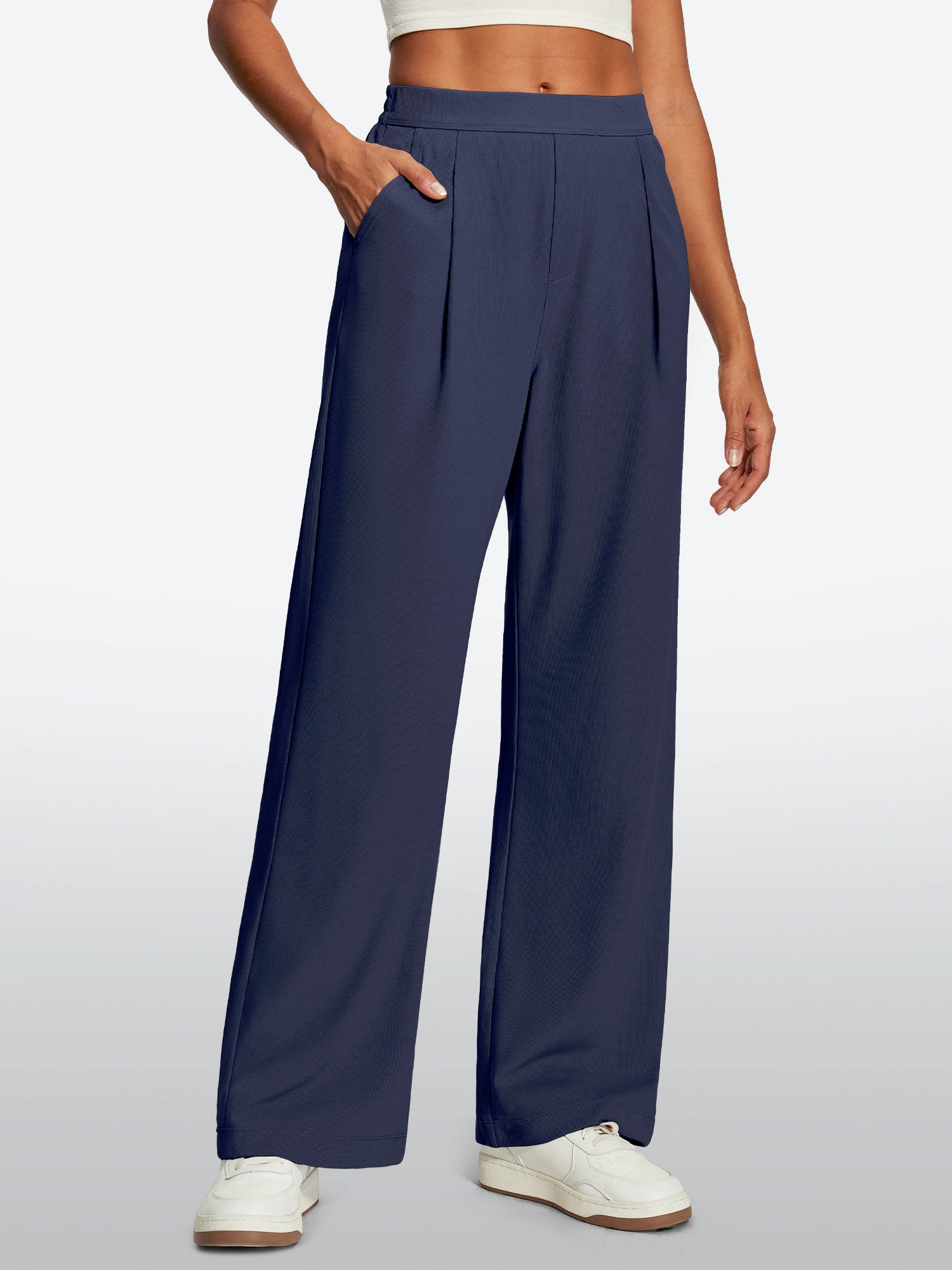 IUGA High-Waisted Waffle Work Pants
