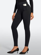 IUGA HeatLab® Fleece Lined Pull On High Waisted Dress Pants With Pockets
