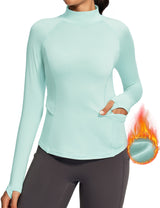IUGA Turtleneck Long Sleeve Fleece Lined Thermal Shirts With Pockets - IUGA