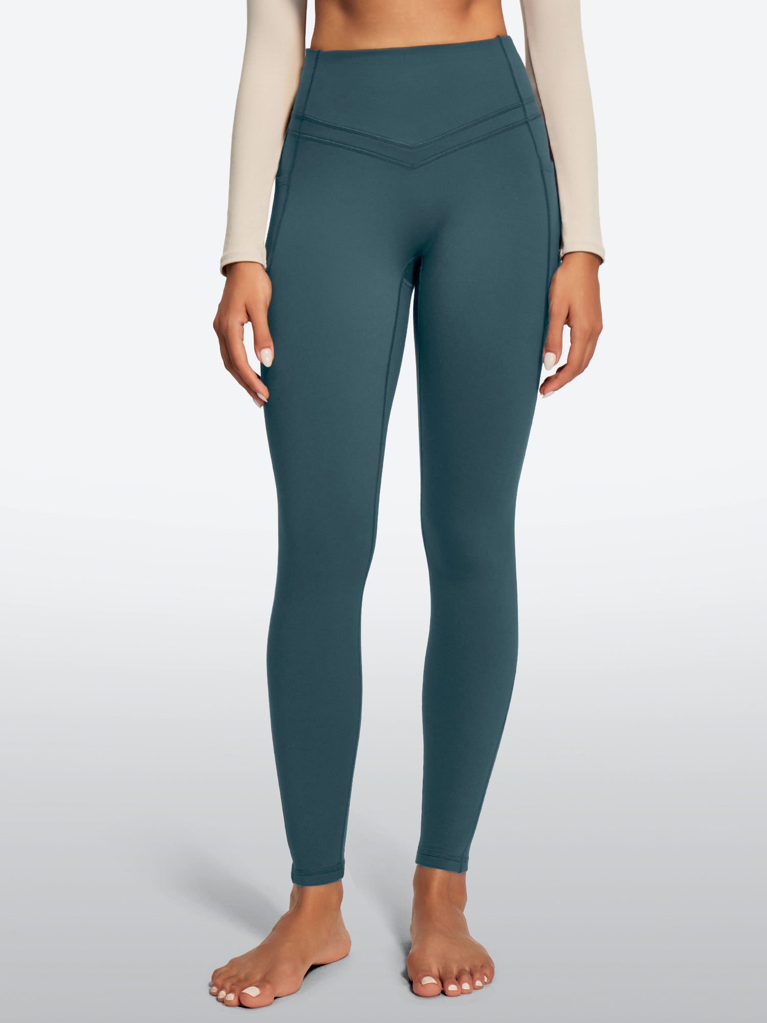 IUGA Heatlab® Sandwich Waistband Fleece Lined No Front Seam Leggings